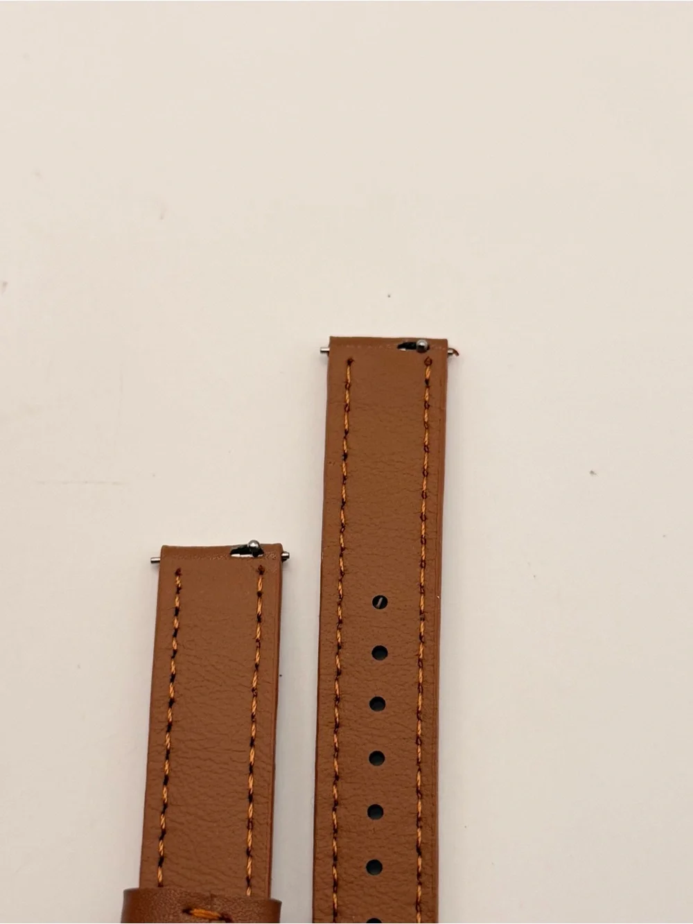 Leather Band, 18mm, quick fit, brown & gold, new